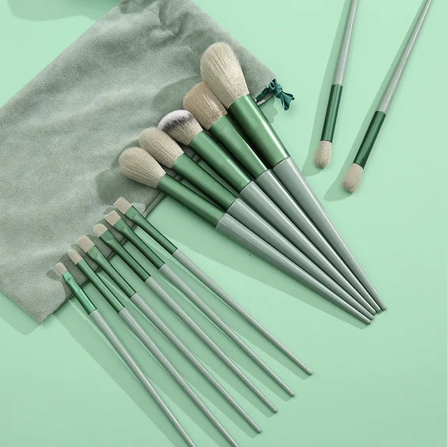 Juego de 13 brochas de maquillaje para mujer, para sombra de ojos.