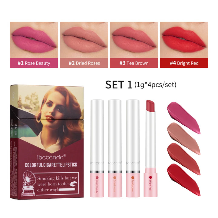 Set de labiales estilo cigarros.