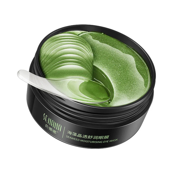 Mascarilla hidratante dorada para ojos, alivia la fatiga ocular y nutre el contorno de ojos con colágeno