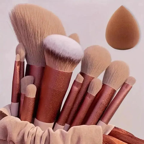 Juego de brochas de maquillaje suaves y esponjosas, profesionales y para base de maquillaje.