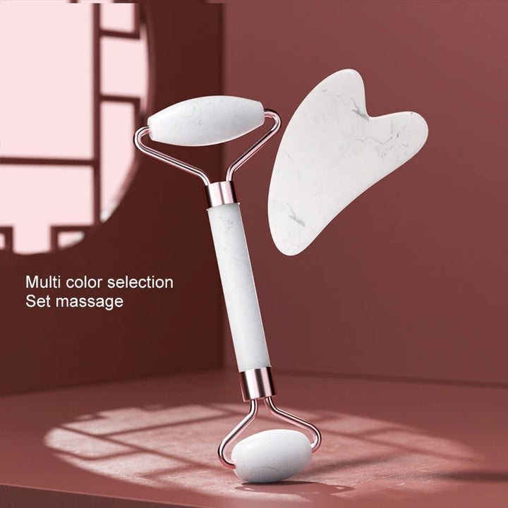 Rodillo para rostro, cuello, ojos, resina, instrumento de masaje facial, tabla de raspado.