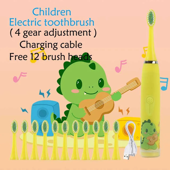 Cepillo de dientes eléctrico para niños con dibujos animados para niños recargable.