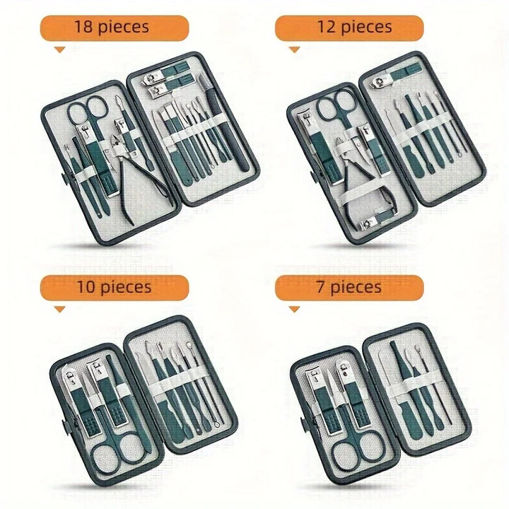 Kit profesional para el cuidado de las uñas de 7/10/12/18 piezas.
