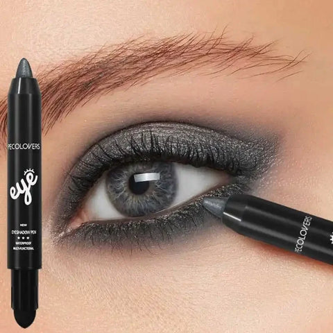 Lápiz de sombra de ojos en barra de 6 colores, resistente al agua, con brillo perlado.