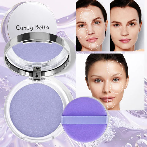 1 crema en polvo violeta Candy Bella, con control de grasa, natural y de larga duración.