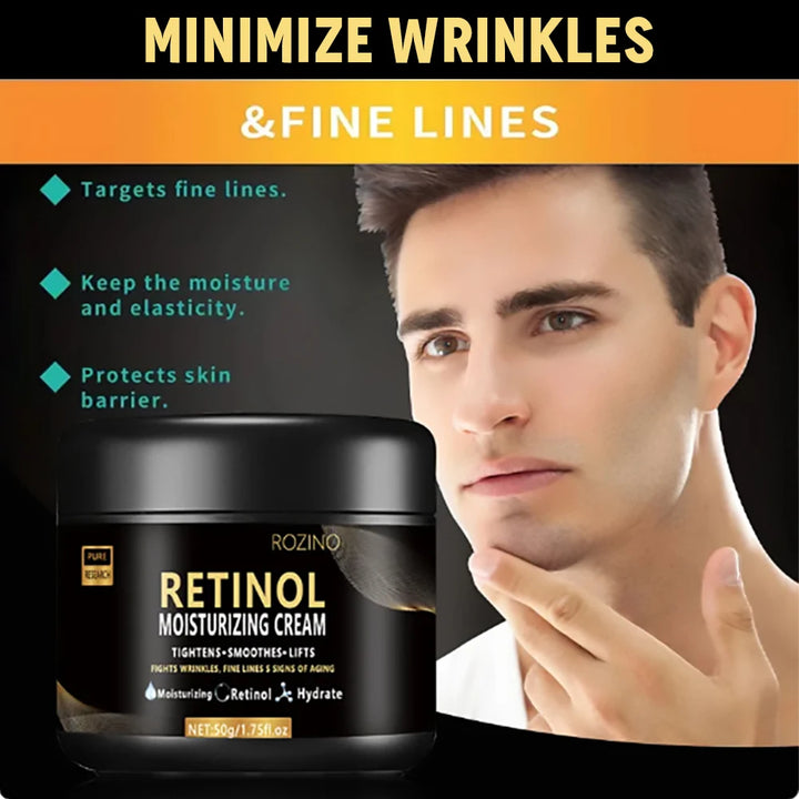 Crema hidratante facial con retinol para hombre. Antiarrugas, Blanquea y suaviza